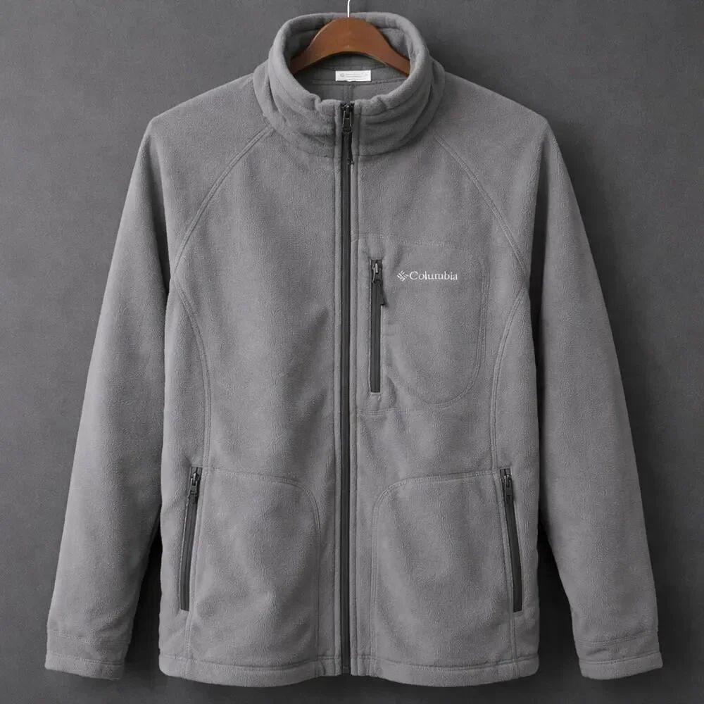 New Columbia Fast Trek II Gray Fleece Full Zip Men’s Coat Jacket XXL 2XL